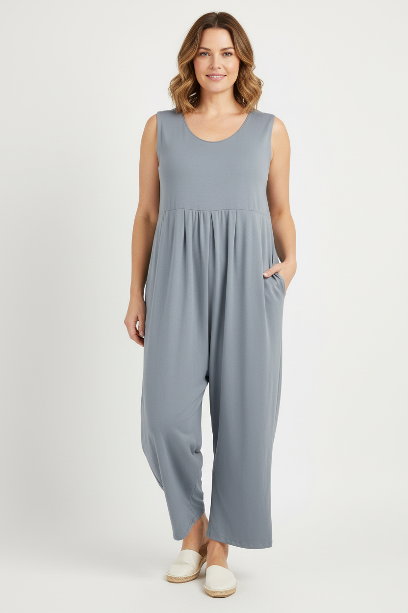 Sleeveless Drop Crotch Jumpsuit