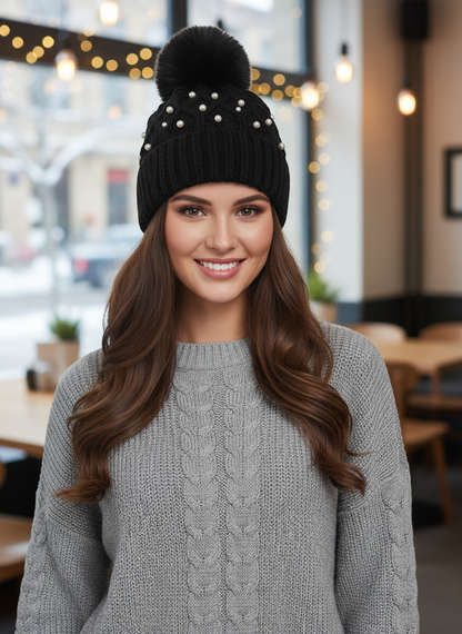 Pearl Cashmere Knit Hat