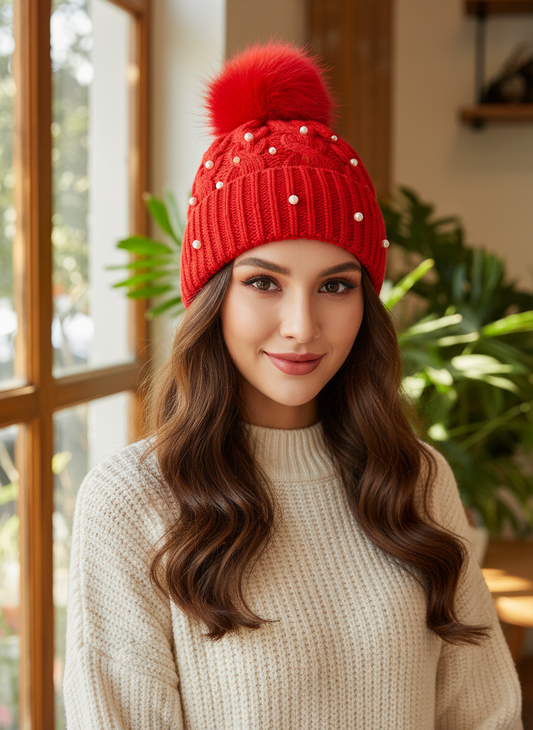 Pearl Cashmere Knit Hat