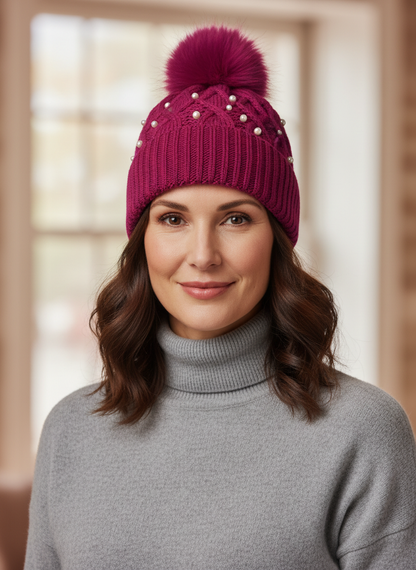 Pearl Cashmere Knit Hat