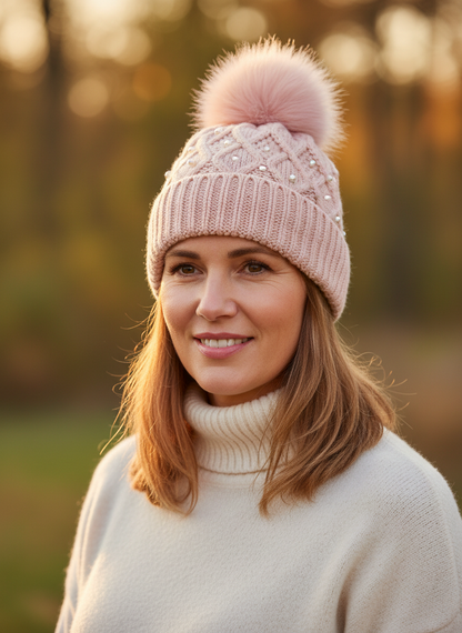 Pearl Cashmere Knit Hat