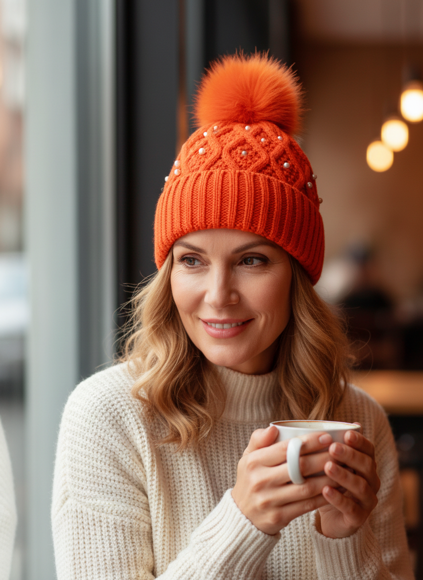 Pearl Cashmere Knit Hat