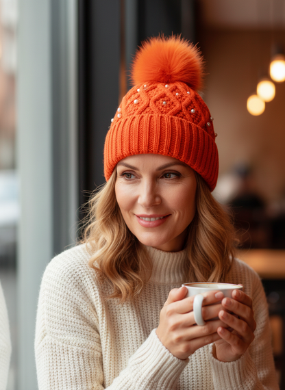 Pearl Cashmere Knit Hat