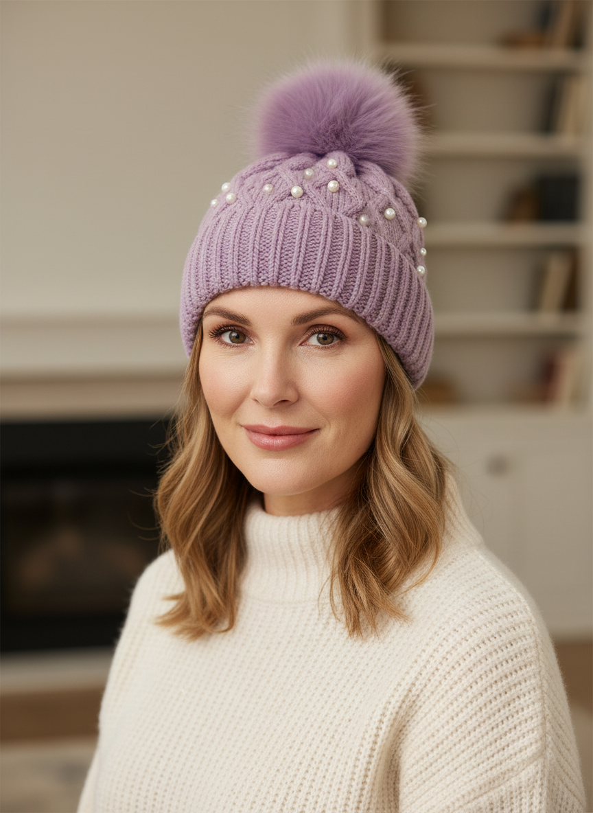 Pearl Cashmere Knit Hat