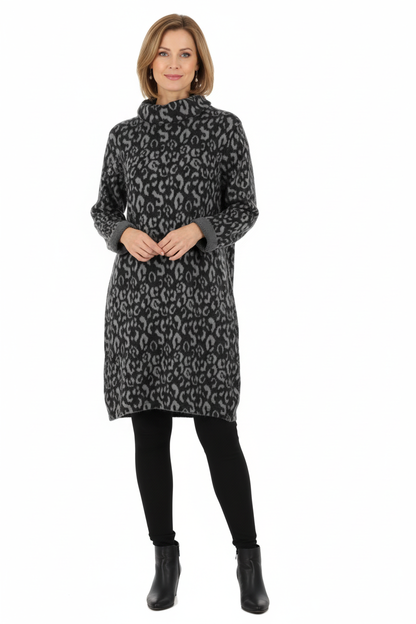Cowl Cheetah Soft Knit Dress