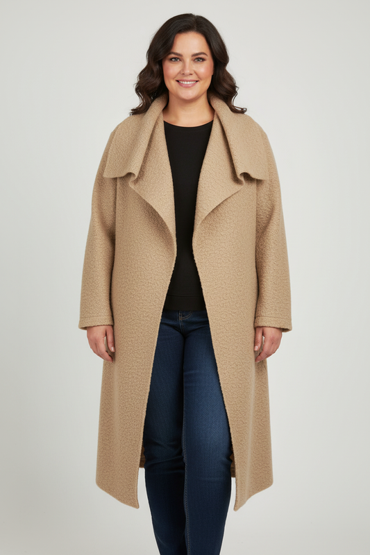 Plain Boucle Coat