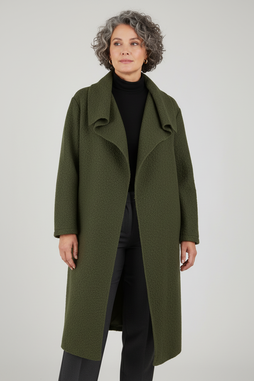 Plain Boucle Coat