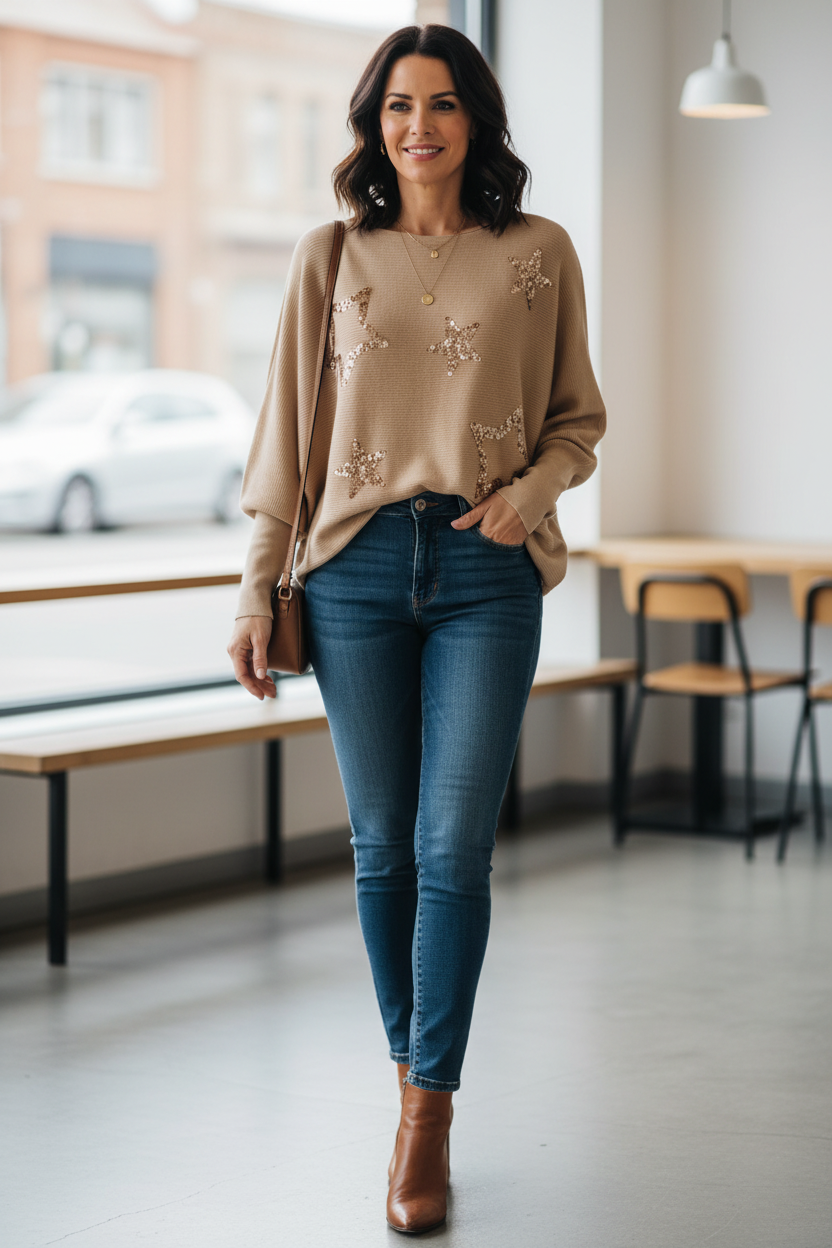 Sequin Multi Star Jumper