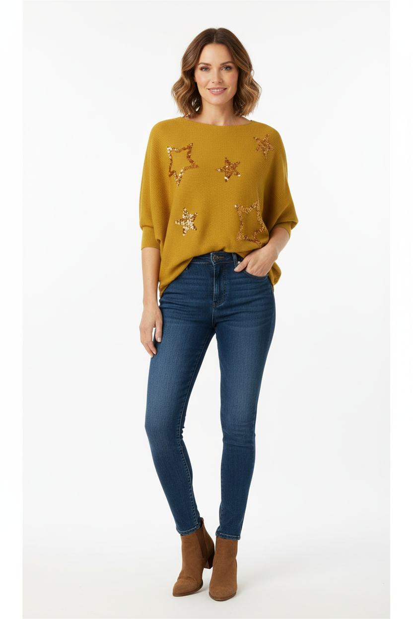 Sequin Multi Star Jumper