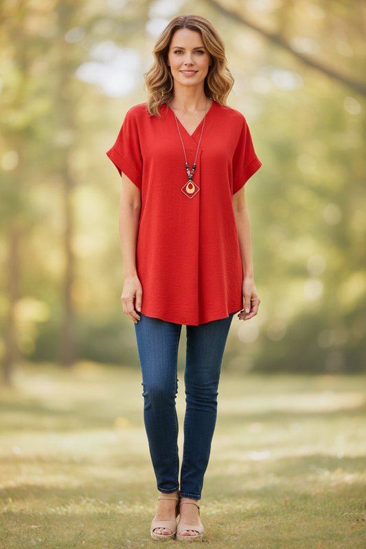 V Neck Necklace Top