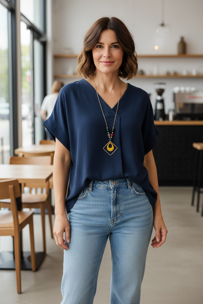 V Neck Necklace Top