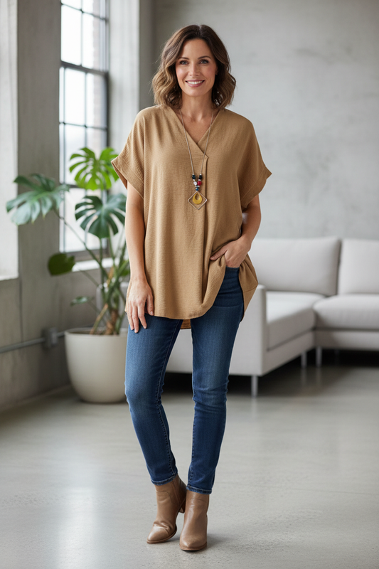 V Neck Necklace Top