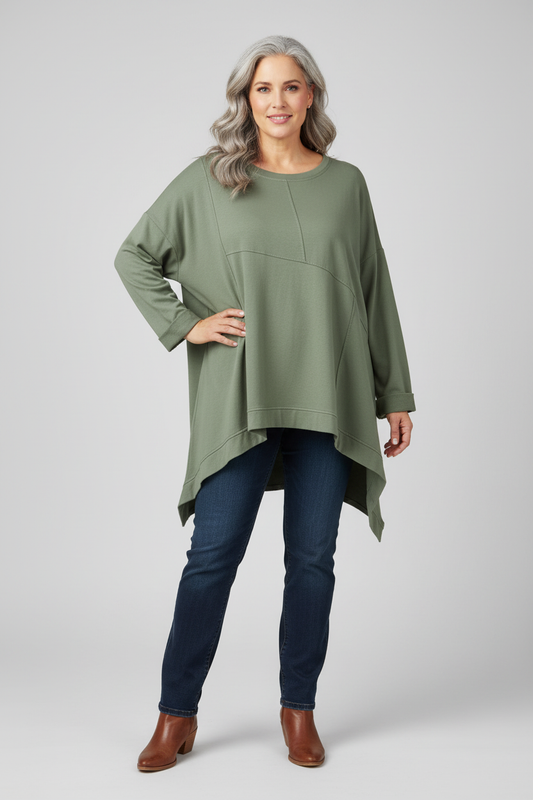 Panel Detail Jersey Top