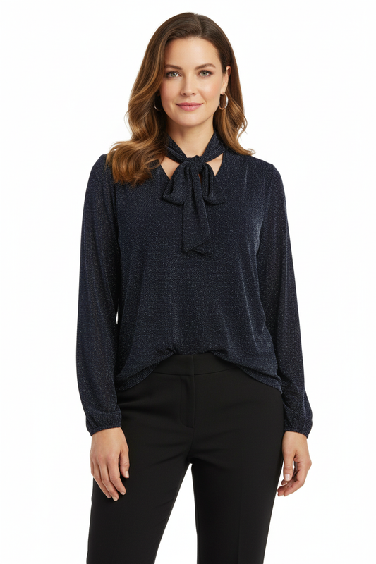 Tie Neck Lurex Top