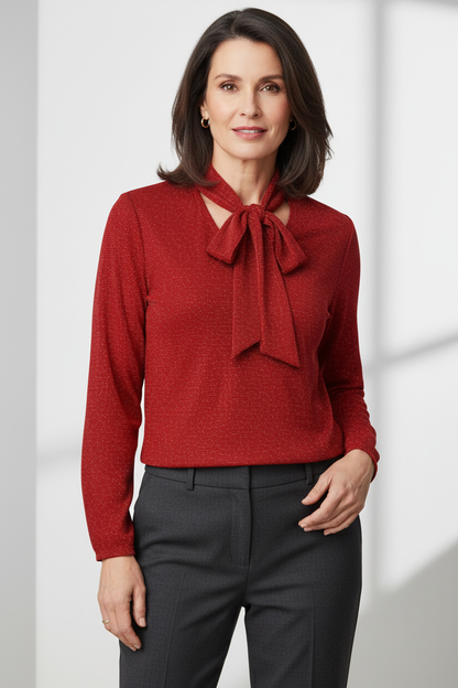 Tie Neck Lurex Top
