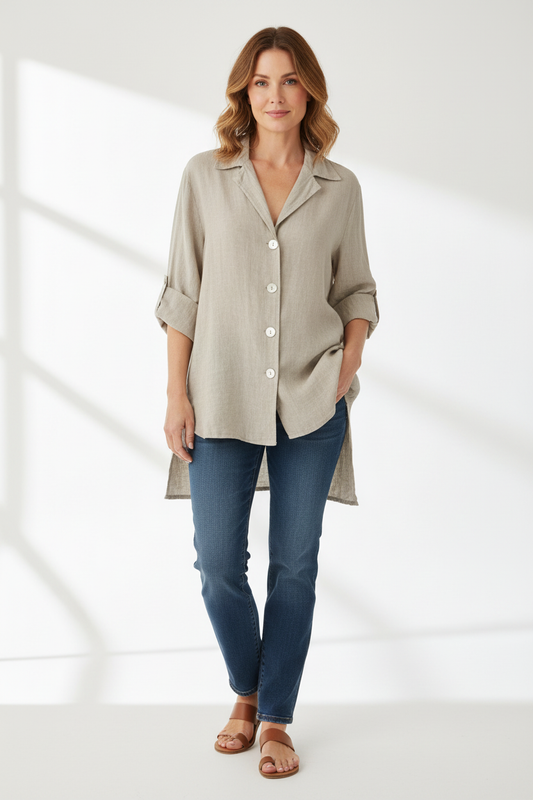High Low Linen Shirt