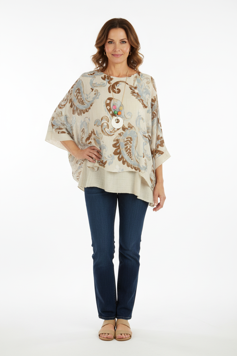 Paisley Print Necklace Top