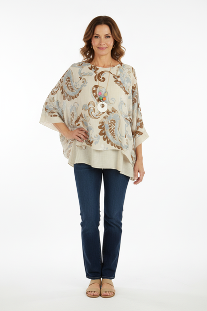 Paisley Print Necklace Top