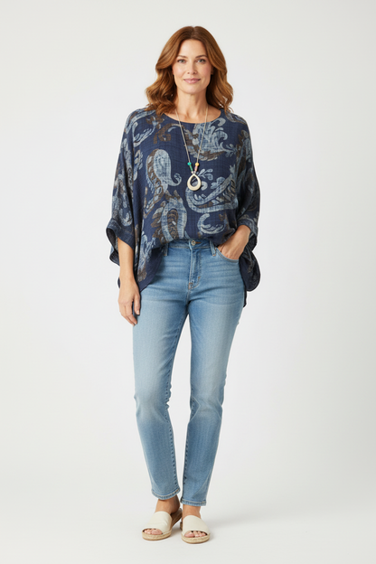 Paisley Print Necklace Top