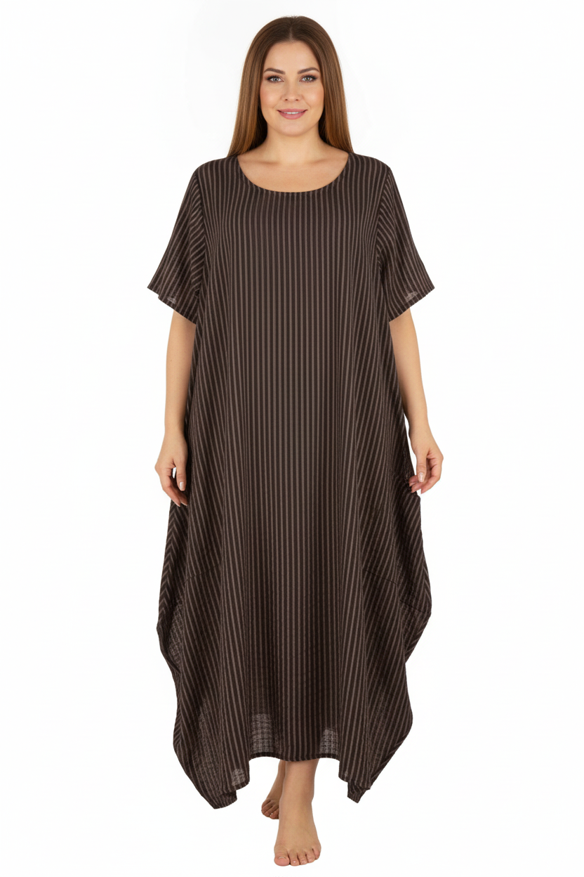 Stripe 2 Pocket Tulip Midi