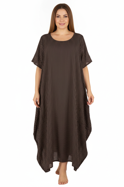 Stripe 2 Pocket Tulip Midi