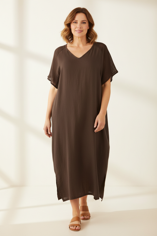 Tie Back Linen Dress