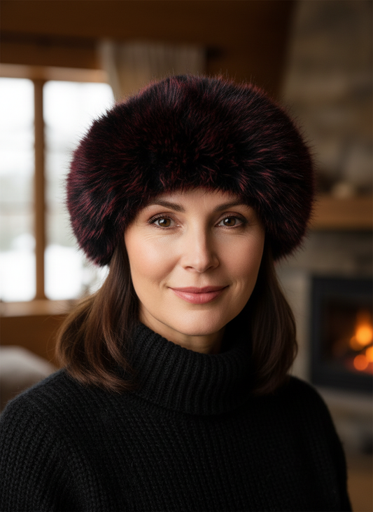 Two Tone Faux Fur Russian Hat