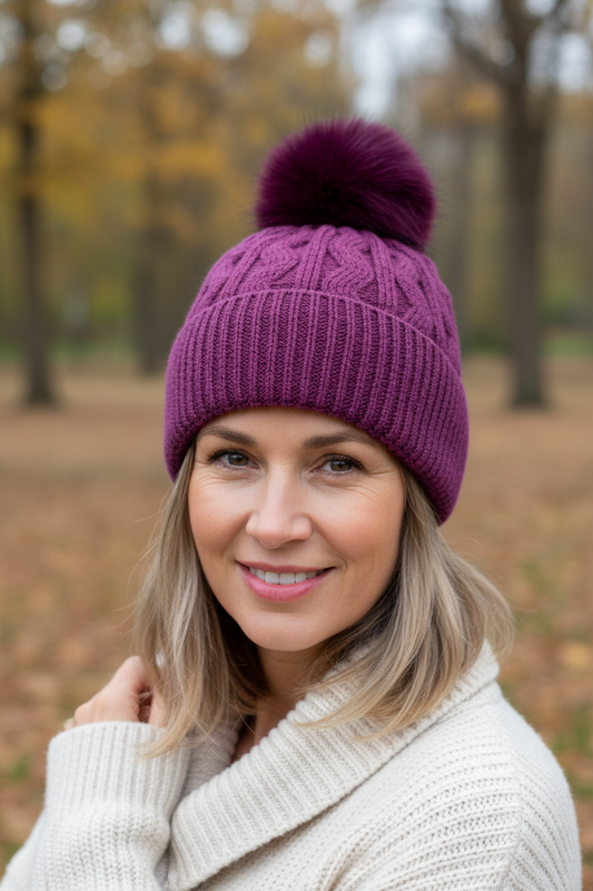 Zigzag Cashmere Knit Hat
