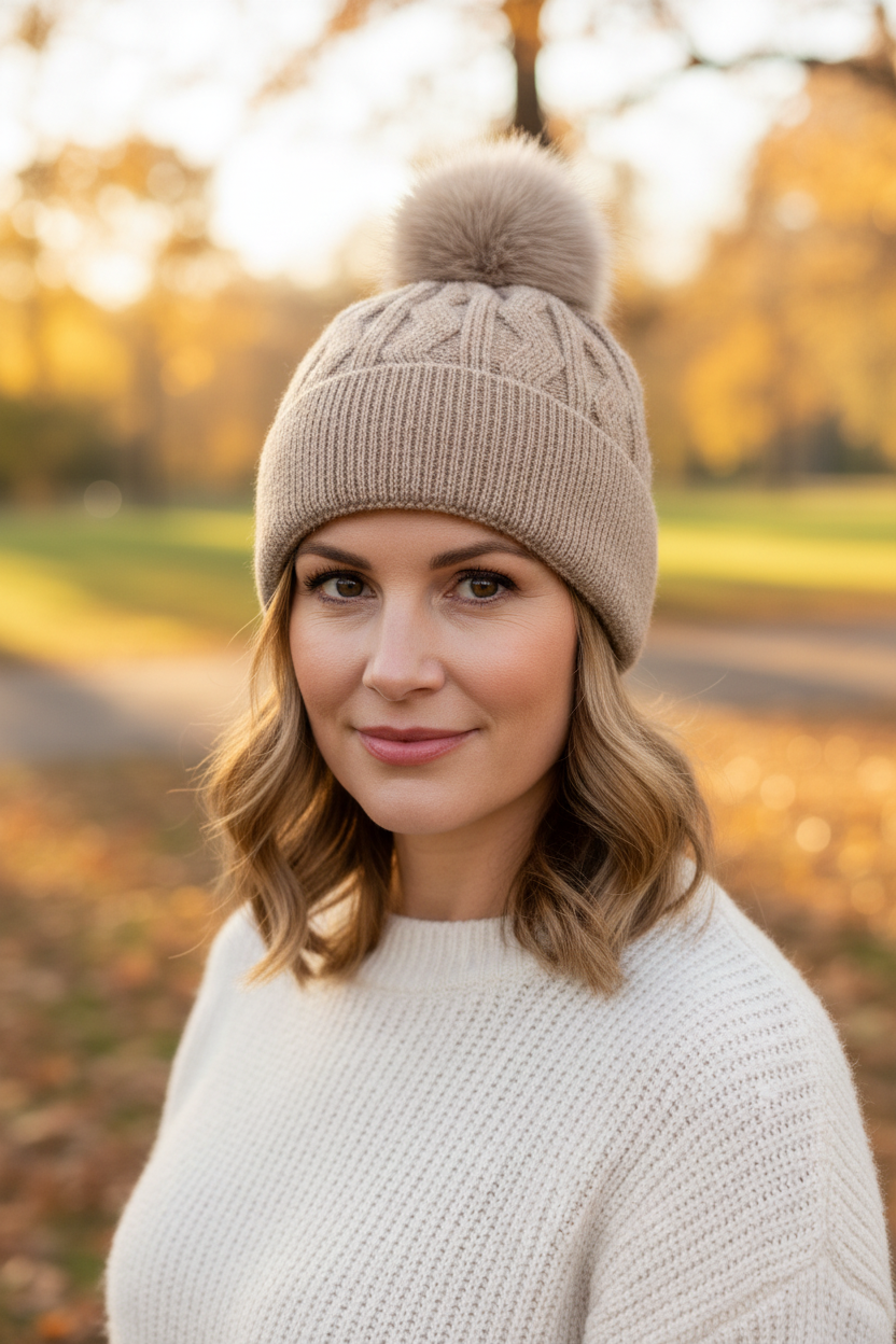 Zigzag Cashmere Knit Hat