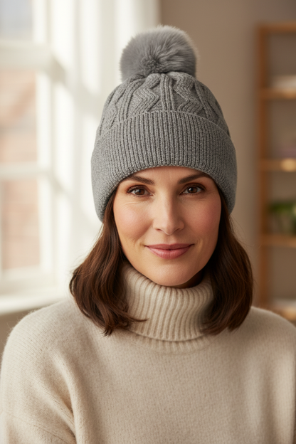 Zigzag Cashmere Knit Hat