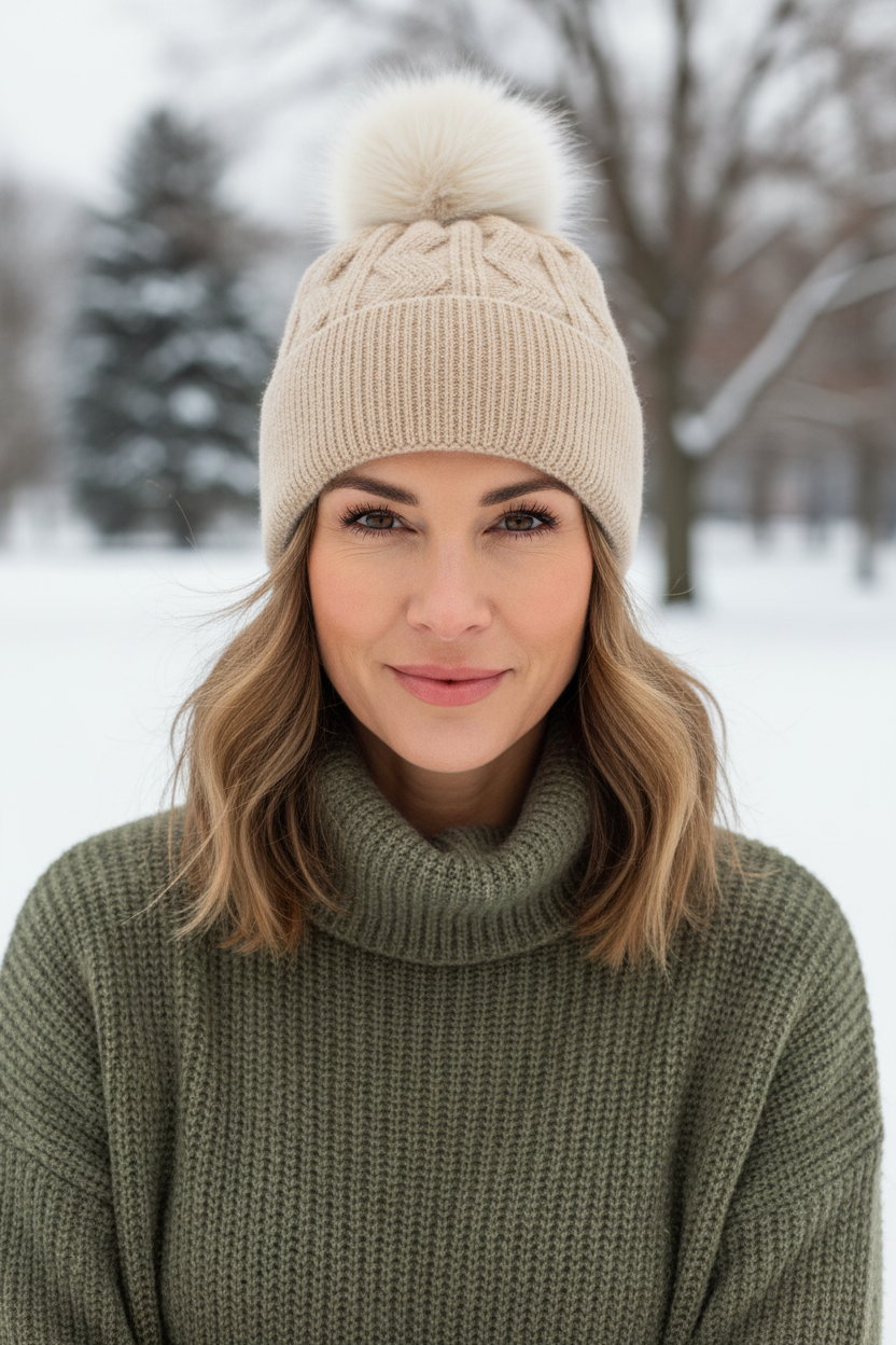 Zigzag Cashmere Knit Hat