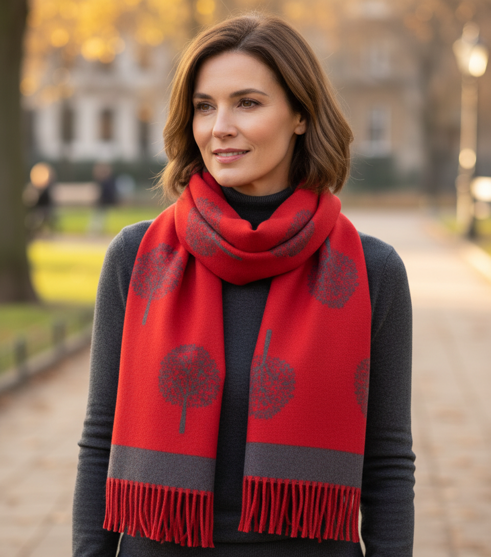 Tree Of Life Tassel Cashmere Scarf