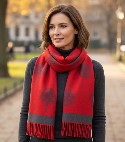 Tree Of Life Tassel Cashmere Scarf