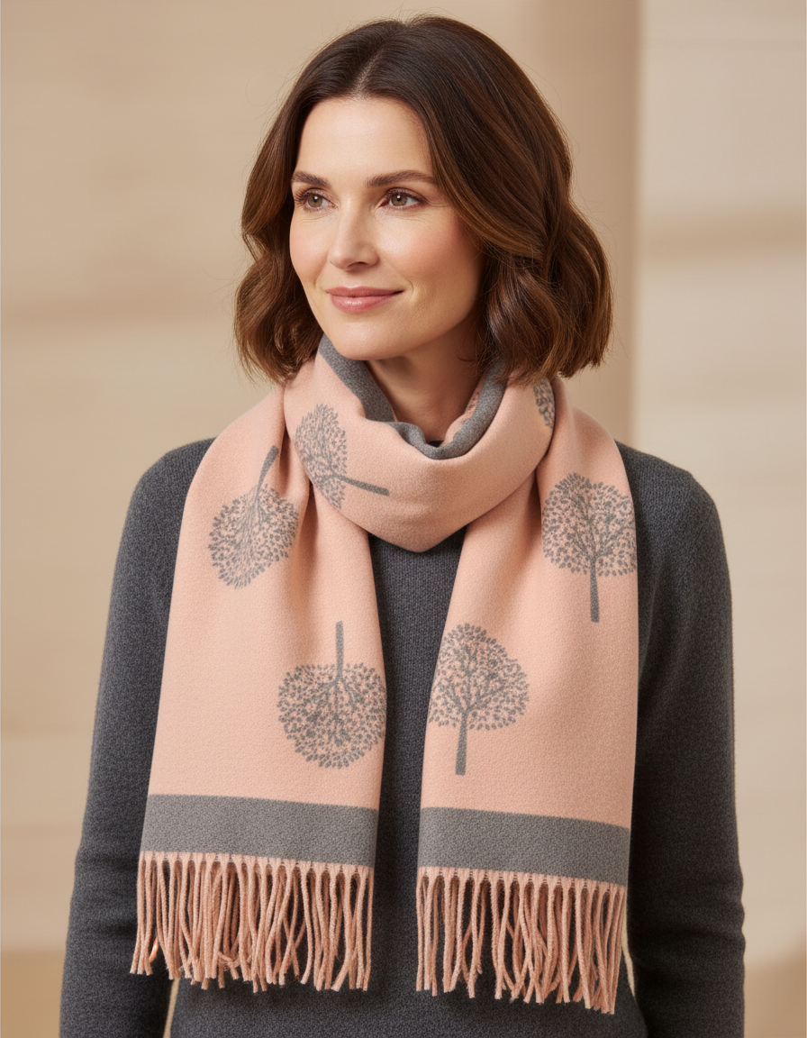 Tree Of Life Tassel Cashmere Scarf