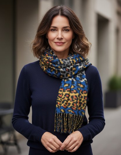 Leopard Print Cashmere Scarf