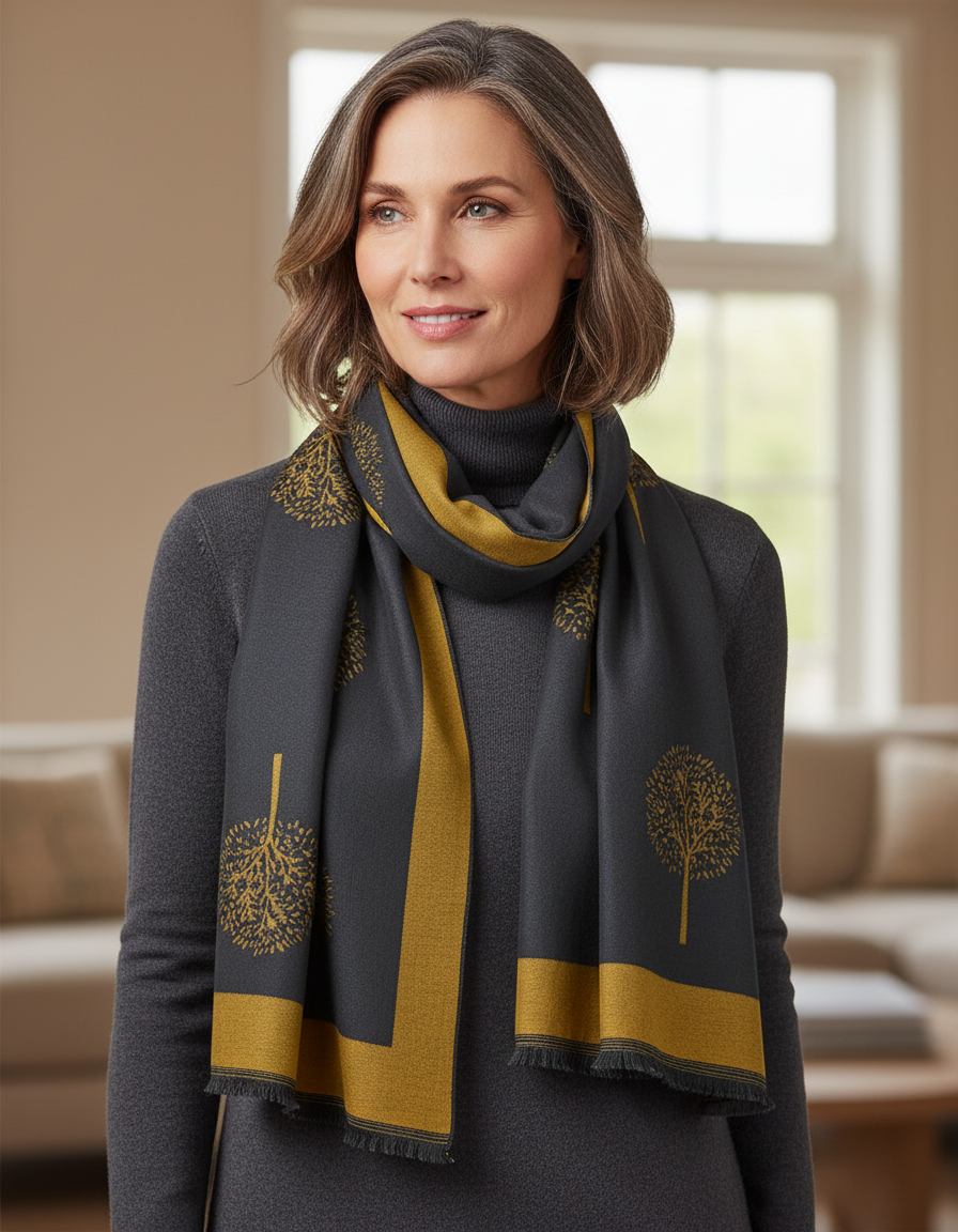 Tree Of Life Cashmere Scarf