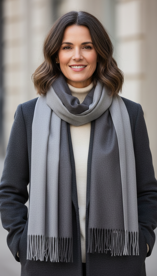 Two Tone Reversible Cashmere Scarf