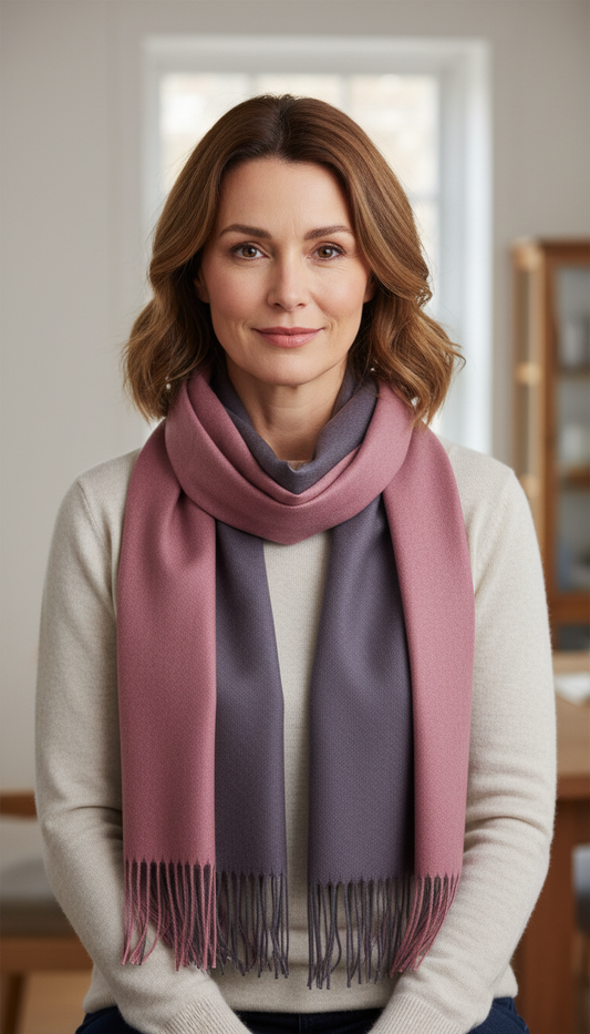 Two Tone Reversible Cashmere Scarf