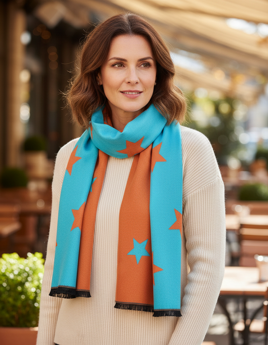 Reversible Star Cashmere Scarf