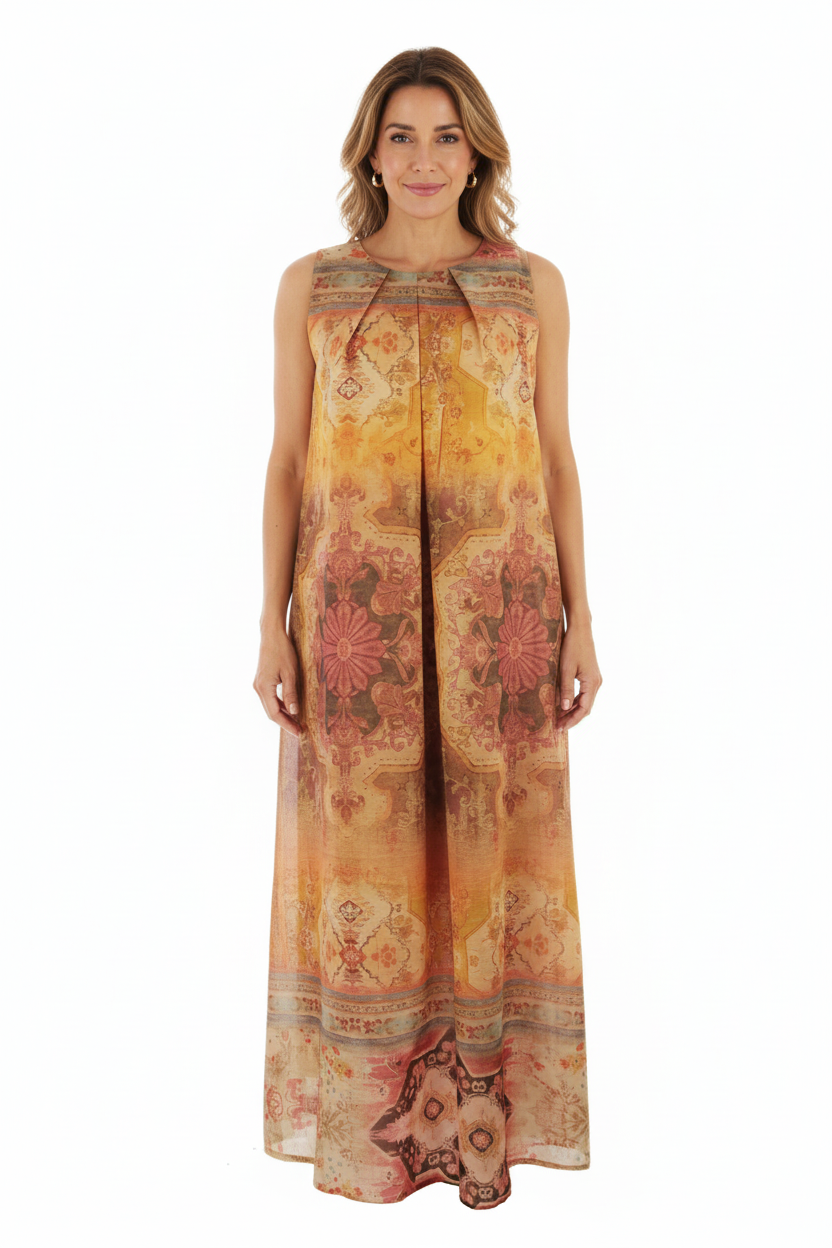 Abstract Print Maxi Dress
