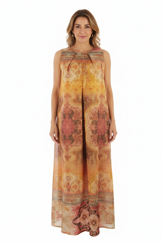 Abstract Print Maxi Dress