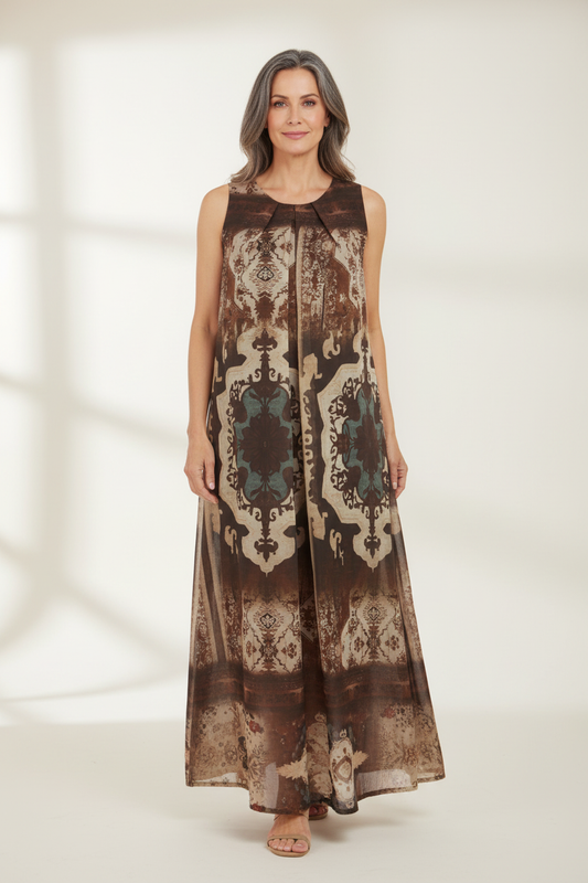 Abstract Print Maxi Dress