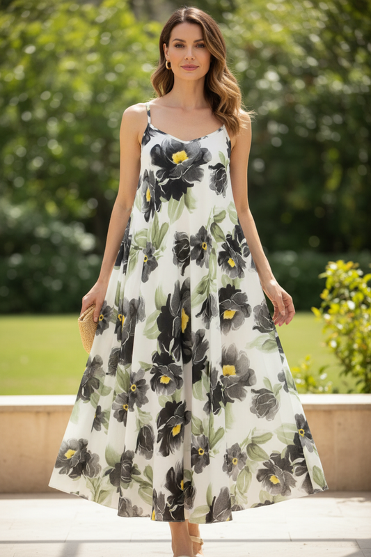 Floral Print Flared Dress
