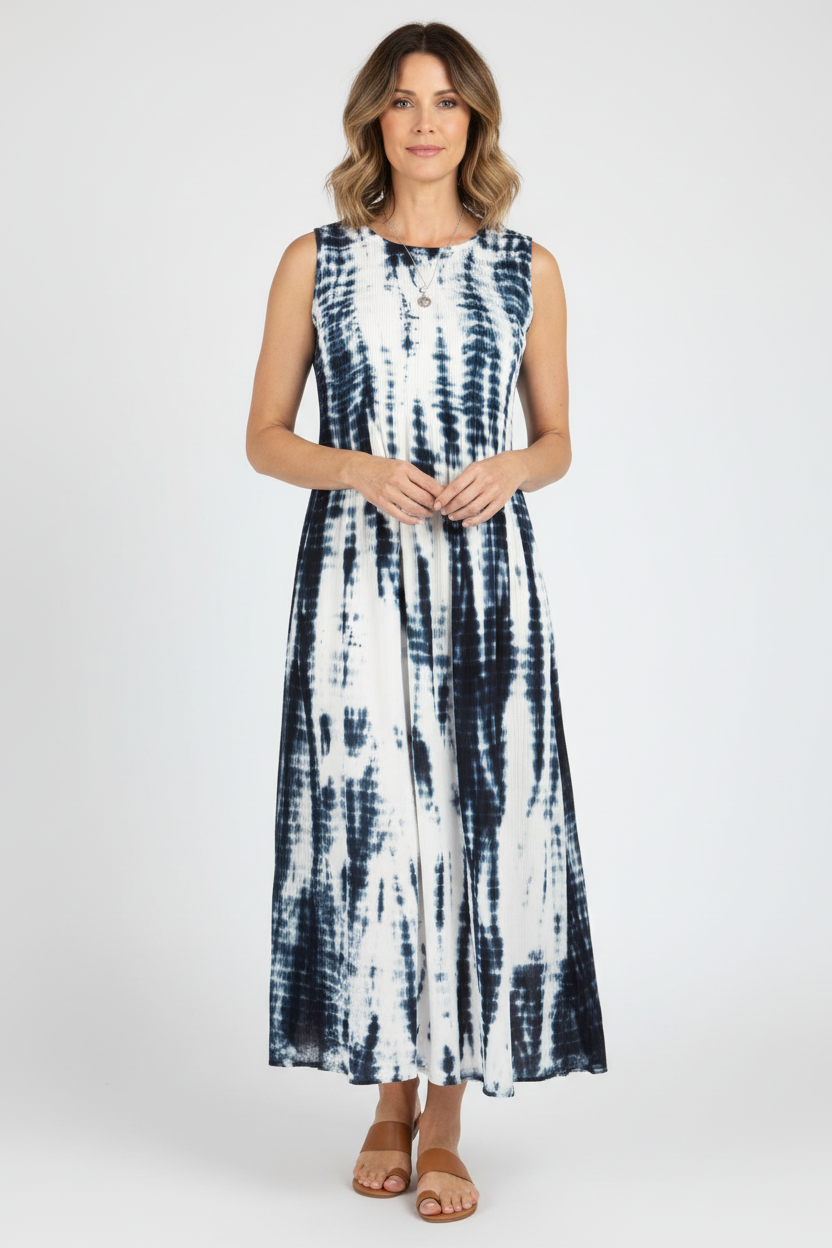 Sleeveless Tie Dye Midi