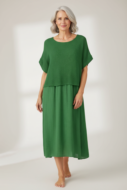 Mesh Shrug Cotton Midi