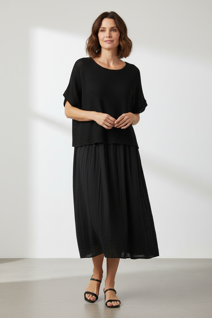 Mesh Shrug Cotton Midi