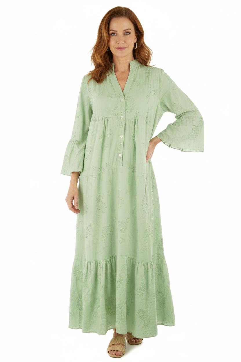 Paisley Broderie Anglaise Maxi Dress