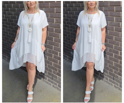 Silk Panel Tunic Dress