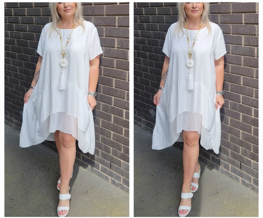 Silk Panel Tunic Dress