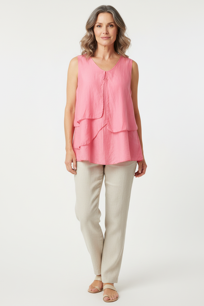 Flap Detail Silk Top